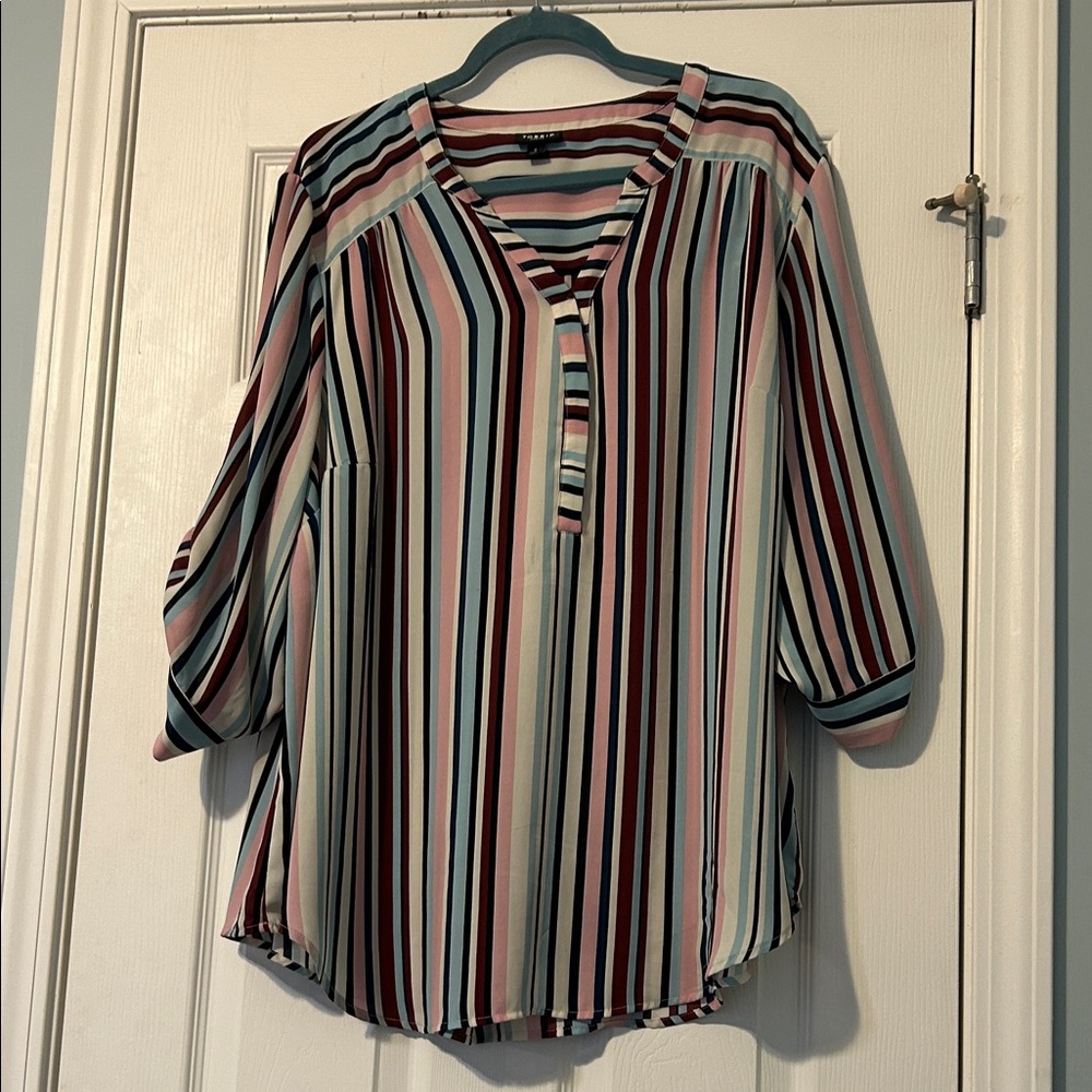 Torrid Multicolor Striped Blouse